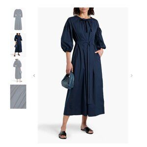 $865 NWT 'S MAX MARA Canto gathered cotton-blend poplin midi dress